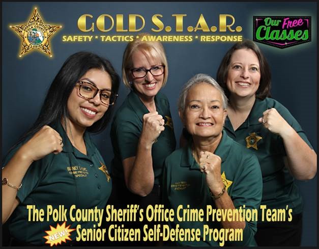 Gold STAR poster advertising senior citizen self defense