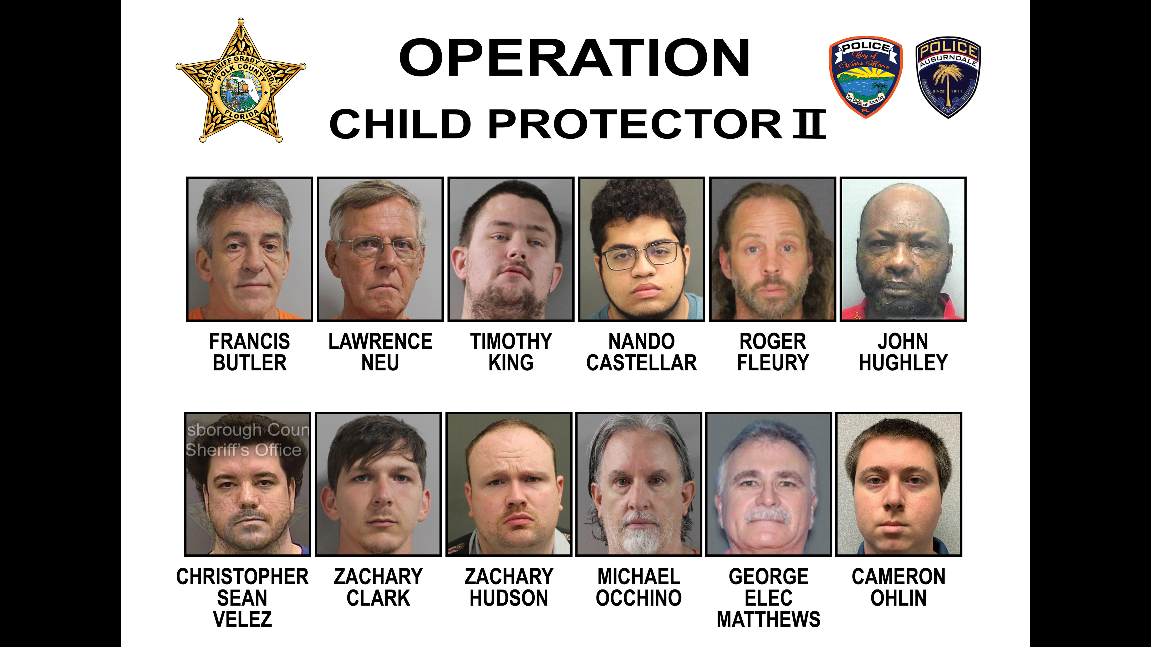 Suspects arrested during Operation Child Protector II