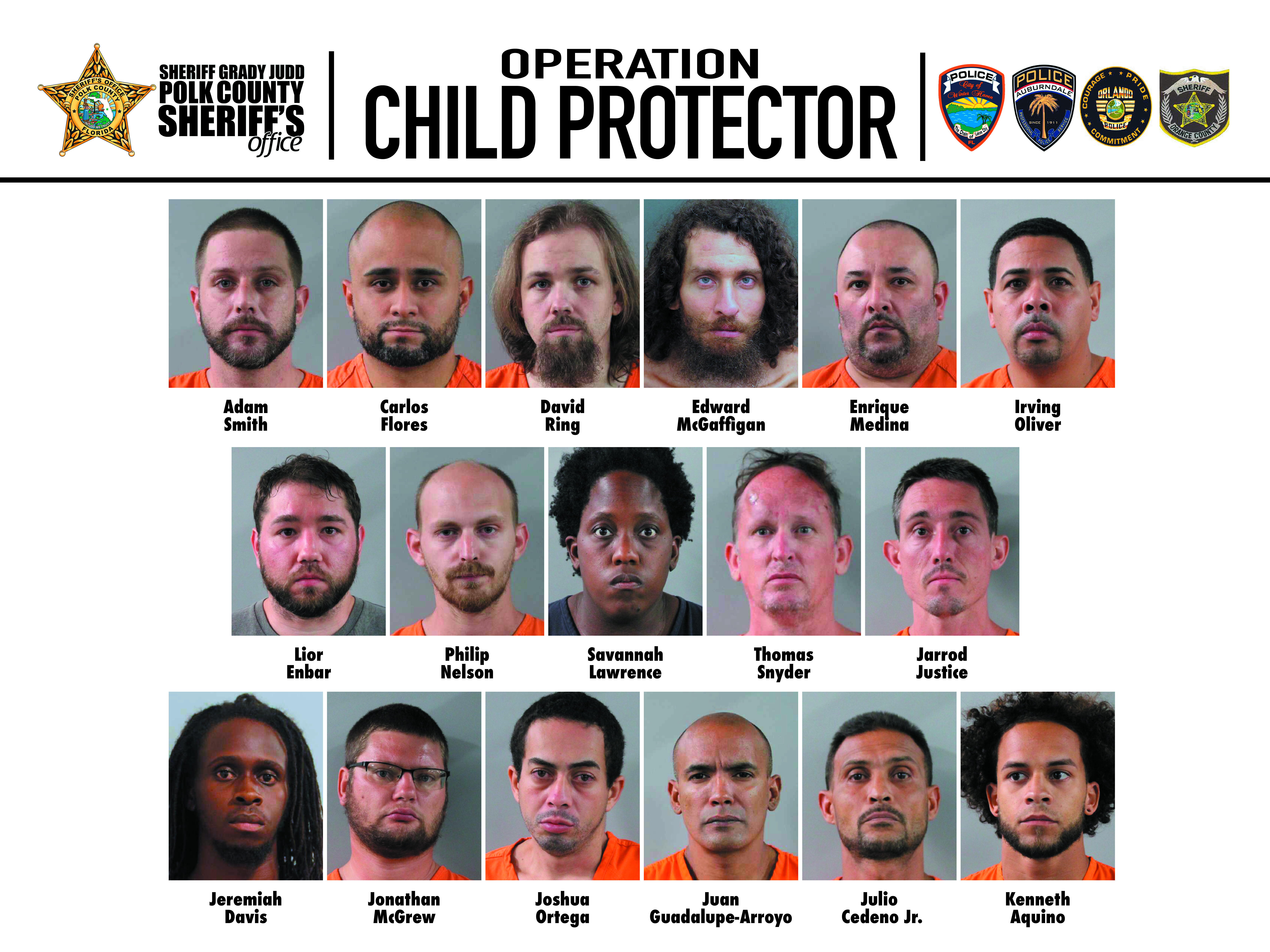 Suspects arrested during Operation Child Protector