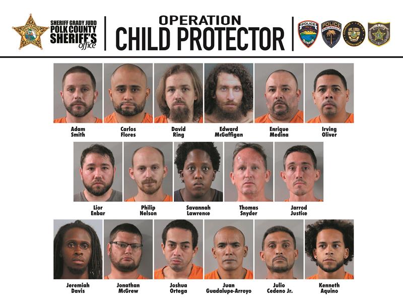 Operation Child Protector poster Suspects arrested during Operation Child Protector